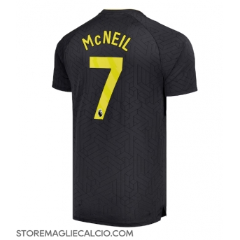 Everton Dwight McNeil #7 Maglia Gara Trasferta Repliche 2024-25 Maniche Corte
